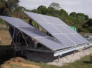 solar panel with helical pile