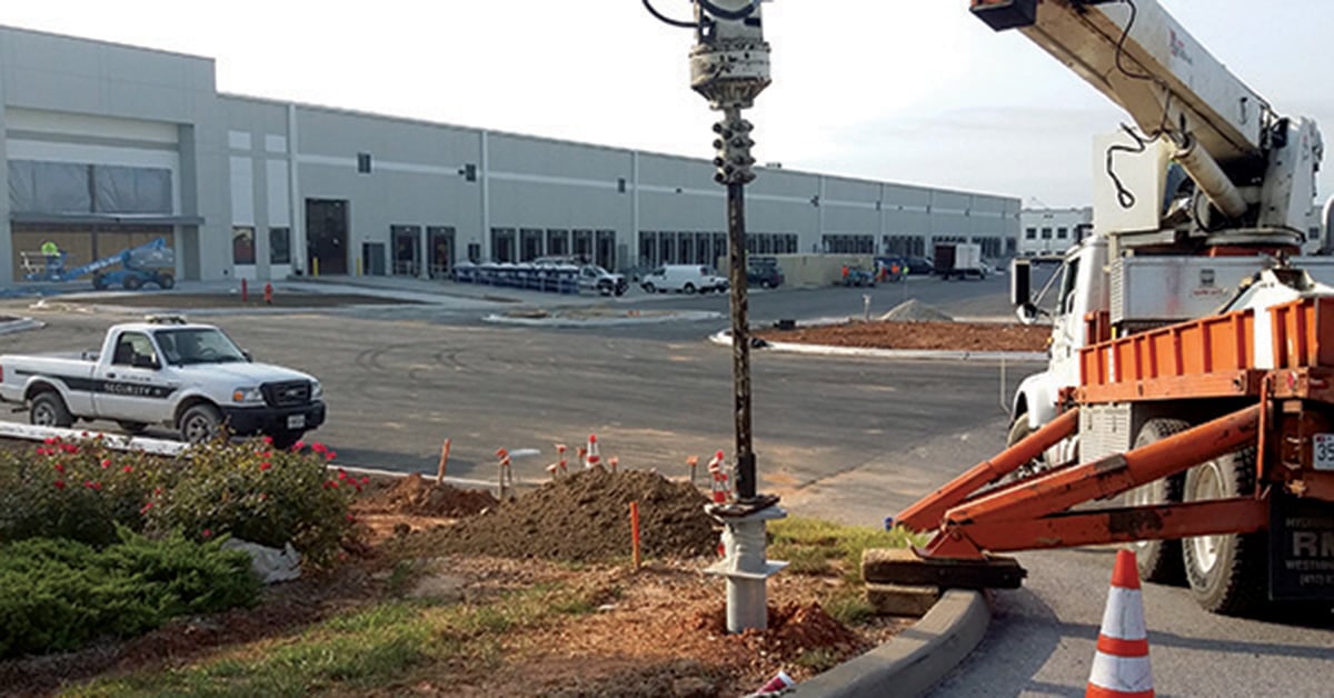 streetlight pole base foundation install