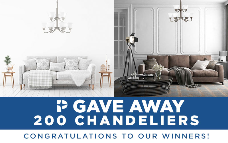 Congratulations to the winners of our Clifton Heights Chandelier Giveaway!